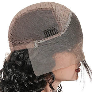 LZ Wholesale Malaysian Curly Deepwave Full Lace Wig,Baby Natural Afro Hair Wig,100% Remy  Full Lace Wig