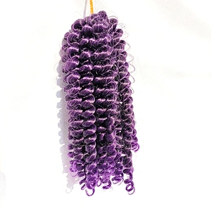 LZ Factory Wholesale Infusion Crochet Synthetic Gray Blue Red Spring Twist Hairs Extension Ombre Braids 8inch Spring Twist Hair