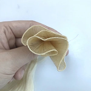LZ 100%  Human Virgin Remy Hair Extensions Thick End Hand Tied Weft Double Drawn Handtied, hand made hair