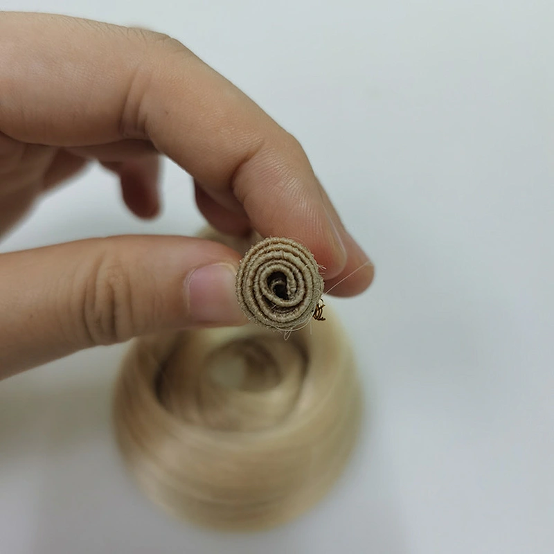 Longzhao Beauty new arrival 2021 top quality 100g human hair hand tied weft hair extension blond hair extension bundles human