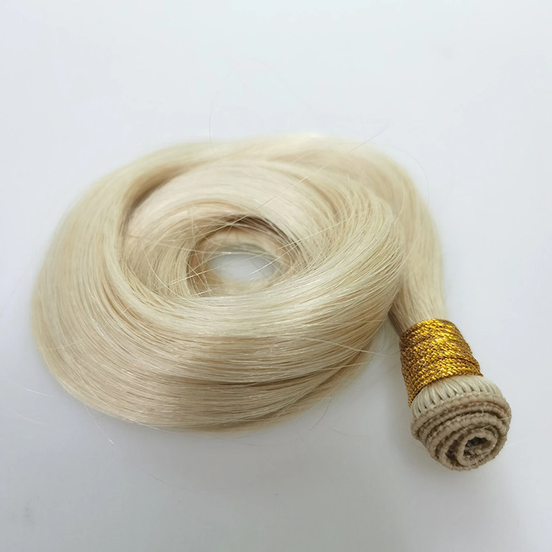 Longzhao Beauty new arrival 2021 top quality 100g human hair hand tied weft hair extension blond hair extension bundles human
