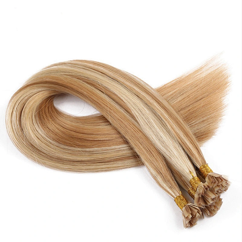 Wholesale Hot Sale Italian Keratin Russian Pre Bonded Double Drawn Remy Flat Tip human Hair Extensions