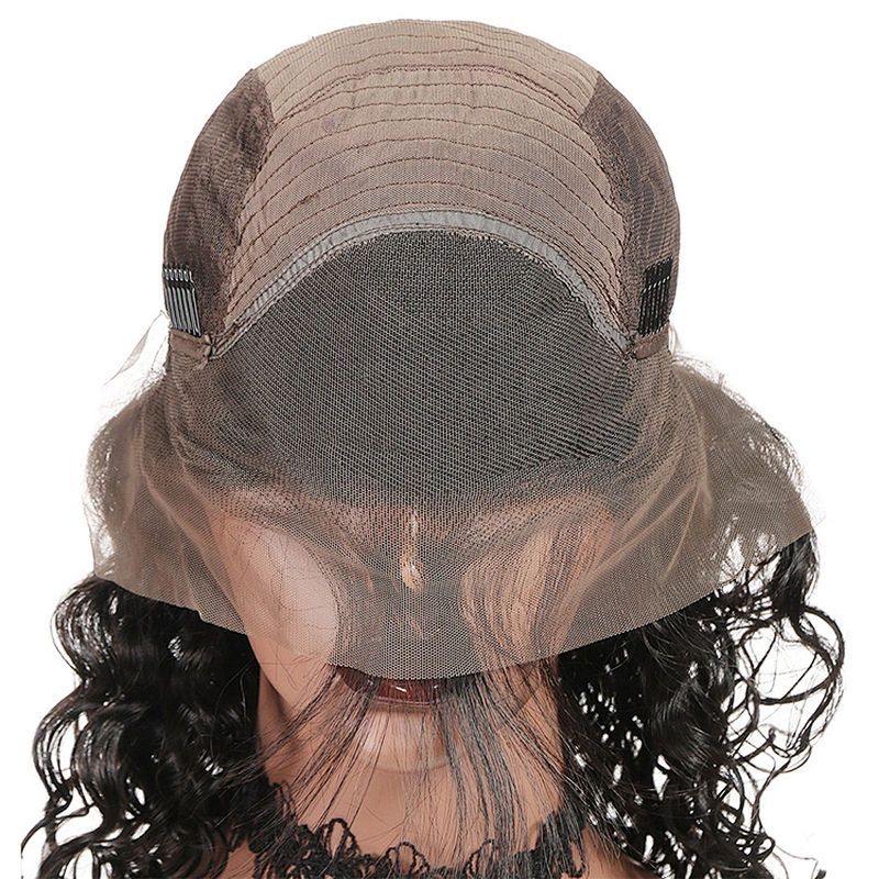 LZ Wholesale Malaysian Curly Deepwave Full Lace Wig,Baby Natural Afro Hair Wig,100% Remy  Full Lace Wig