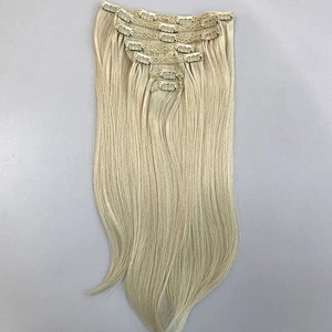 salon Wholesale 100% vergin remy human hair clip hair with lace extension hair