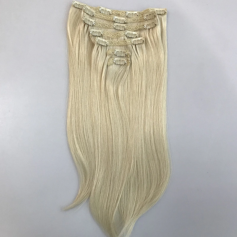 salon Wholesale 100% vergin remy human hair clip hair with lace extension hair