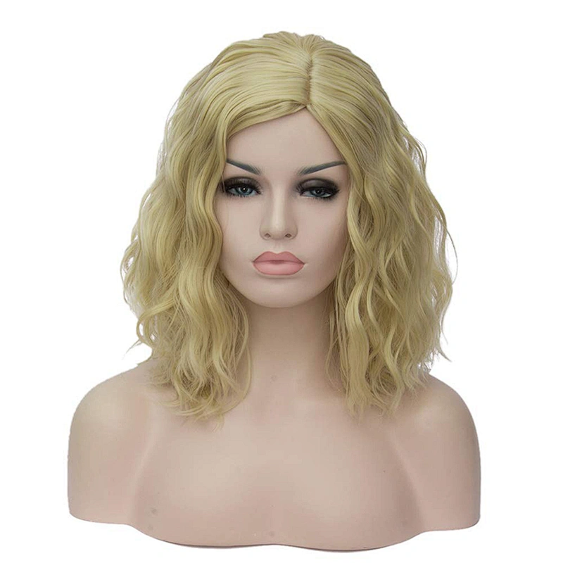 Longzhao Popular Long Wavy Ombre Blonde Color Wigs Side Part Body Wave Curly Wig Synthetic Hair Wigs For Black White Women