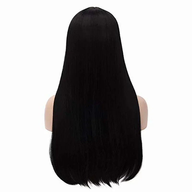Longzhao wholesale heat resistant long straight synthetic hair wigs for women