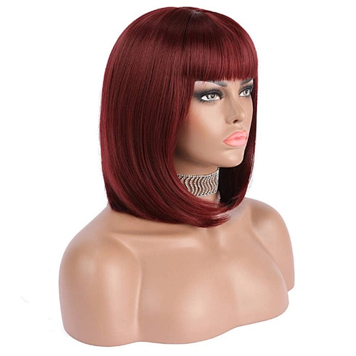 Longzhao Wholesale High Quality Cheap Colorful Heat Resistant  BOB Wigs synthetic hair short synthetic wigs for black women