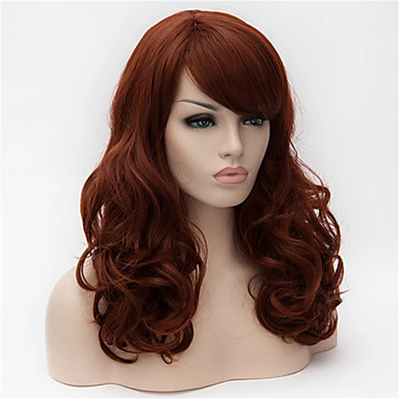 Longzhao wholesale synthetic hair long Body wave brown fashion big curly wigs synthetic hair wig for women