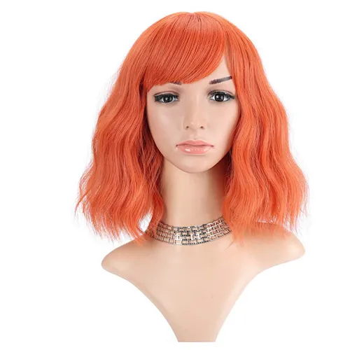 Longzhao Beauty cosplay colorful water wave Wholesale factory price kinky curly synthetic short hair wigs for women
