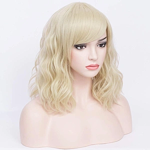 Cheapest Wholesale Vendor Afro Kinky Curly 613 Blonde Short Bob Wig With Bangs For Black Women Synthetic Hair Wigs