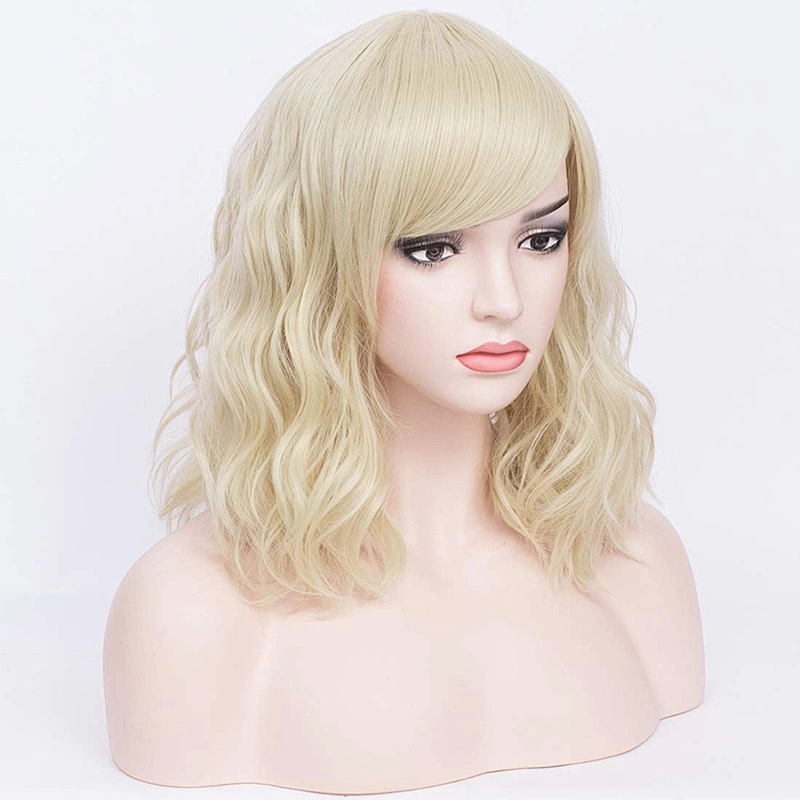 Cheapest Wholesale Vendor Afro Kinky Curly 613 Blonde Short Bob Wig With Bangs For Black Women Synthetic Hair Wigs