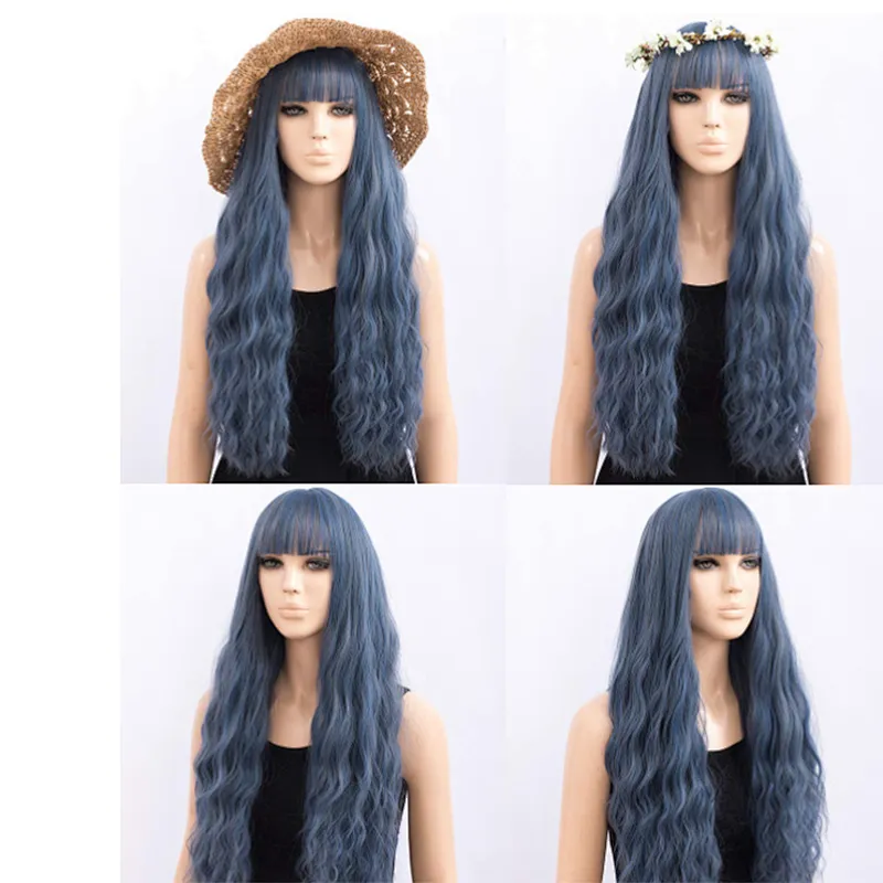 Longzhao Beauty cosplay colorful loose wave Wholesale heat resistant kinky curly synthetic long hair wigs for women