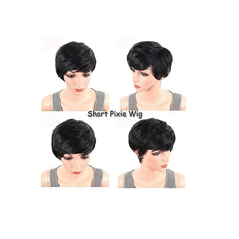 Longzhao Heat Resistant Synthetic Fiber Kinky Curly Wigs For Black Women Natural Black Afro Short Curly Wigs