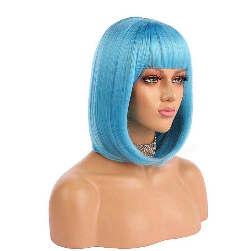 Longzhao Wholesale  Fashion Hot sale High Quality Cheap Colorful Heat Resistant Short  BOB Wigs Synthetic Wigs For Black Women