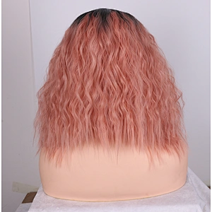 Longzhao New product Top Quality Pink to Black shoulder length long Synthetic hair kinky curly hair for fashion women