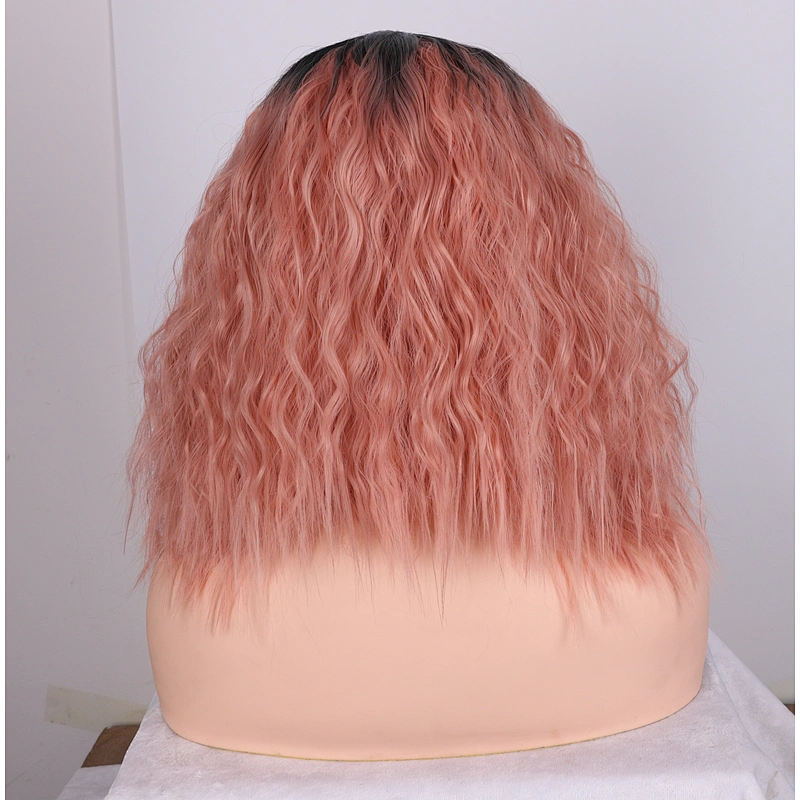 Longzhao New product Top Quality Pink to Black shoulder length long Synthetic hair kinky curly hair for fashion women