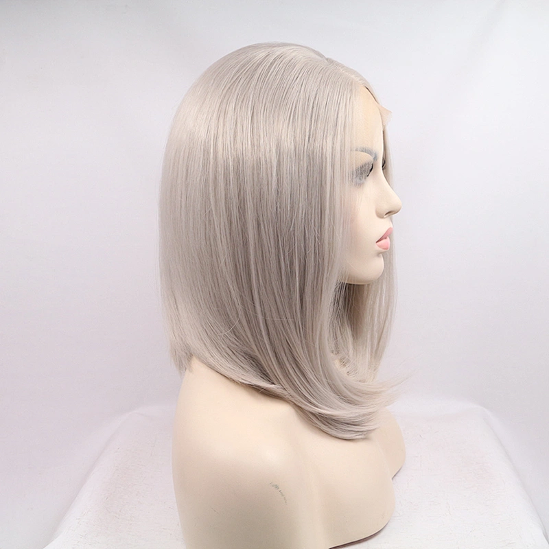 Natural Straight 13*3 inch Light Blonde Synthetic Bob Hair Wigs Middle Part  Long Wavy Wigs Cosplay lace frontal  Wigs For Women