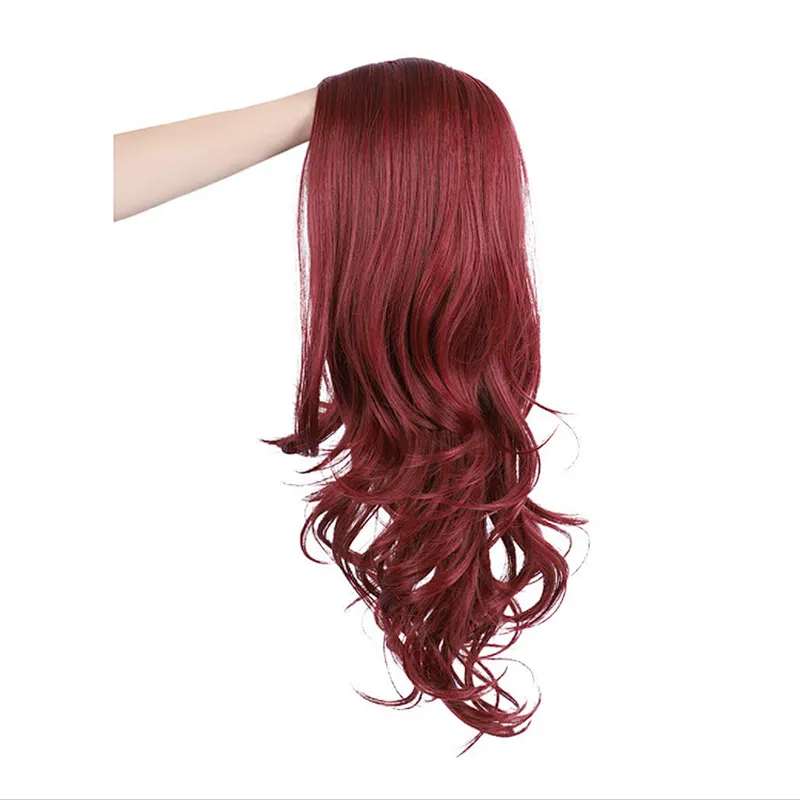 Longzhao Best Selling Long Body Wave Heat Resistant Synthetic Fiber Wigs For Women Long Wavy Middle Part Synthetic Wigs