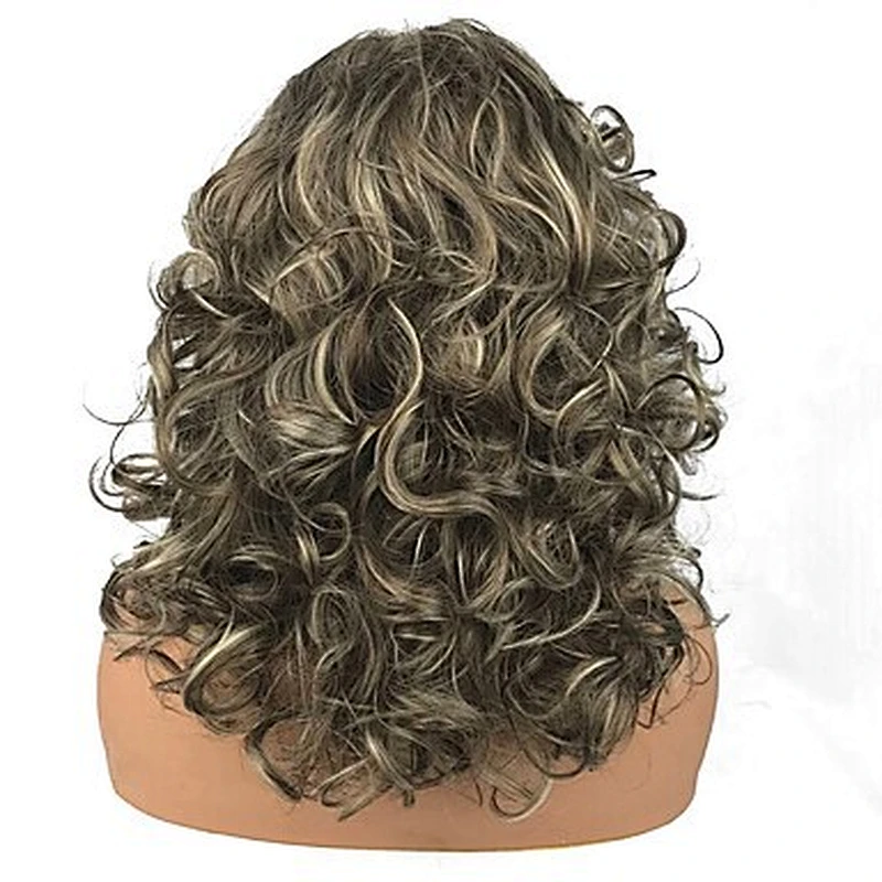 Longzhao Wholesale heat resistant shoulder length mix blonde and light brown wigs synthetic hair wigs for women