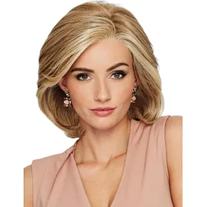 Longzhao cheap synthetic hair wig short natural wave blonde fashion wigs for women