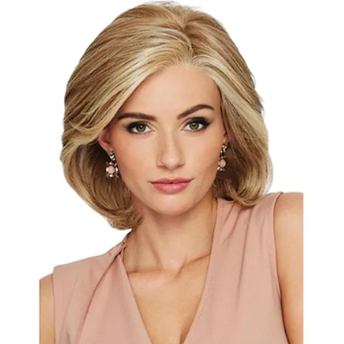 Longzhao cheap synthetic hair wig short natural wave blonde fashion wigs for women