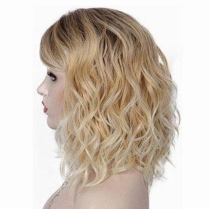 Afro Kinky Curly Short Bob 14 Inch Brown Wigs Wholesale Deep Curly Fluffy Synthetic Hair Wigs For Black Women