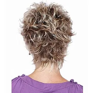 Longzhao Beauty Fashion wig shaggy wig blonde oblique fringe hair for fashion lady