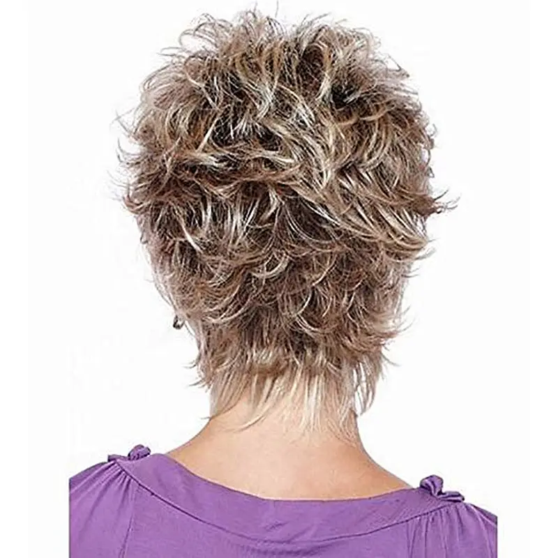 Longzhao Beauty Fashion wig shaggy wig blonde oblique fringe hair for fashion lady