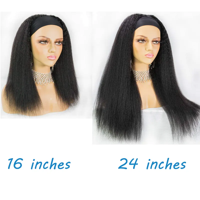 Longzhao Multi Size long Silky natural Straight Wig with Hairband Synthetic hair for women
