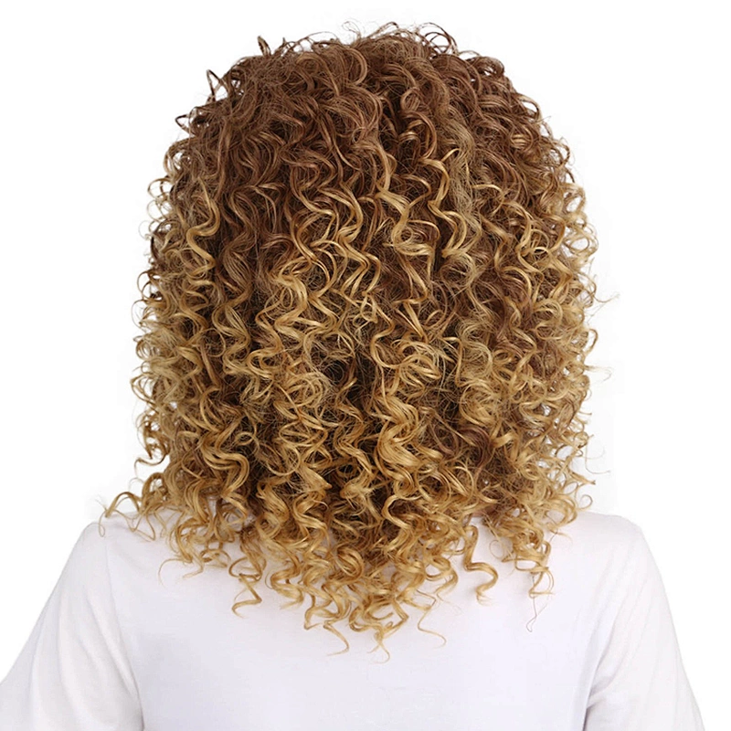 Longzhao Beauty Afro Curly Wigs For Black Women Wholesale Synthetic Long Brown Color Hair Wig Heat Resistant Fiber