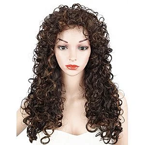 Longzhao Beauty hot-selling Wholesale heat resistant kinky curly brown color synthetic long hair wigs for women