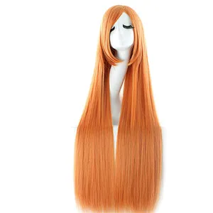 Longzhao Hot Selling Wholesale Long Silky Straight Ombre Blue Color Wigs Cosplay Heat Resistant Synthetic Wigs For Black Women