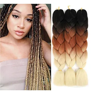 Longzhao BeautyCurly braided synthetic hair ombre kinky marley synthetic braiding hair