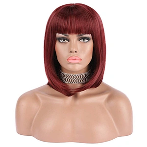 Longzhao Wholesale  Fashion Hot sale High Quality Cheap Colorful Heat Resistant Short  BOB Wigs High Fiber Synthetic Hair