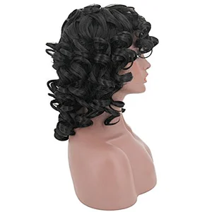 Longzhao Best-selling black shoulder length wigs natural kinky curly hair for Mature woman Wholesale wig