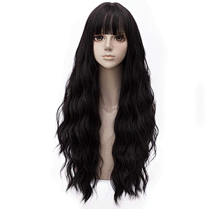 Longzhao Wholesale Cheap Synthetic Body Wave Hair Wig Long Black Color Wigs For Black Women Heat Resistant Fiber