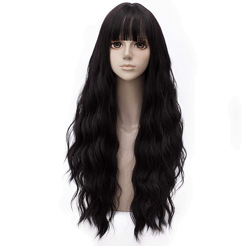 Longzhao Wholesale Cheap Synthetic Body Wave Hair Wig Long Black Color Wigs For Black Women Heat Resistant Fiber