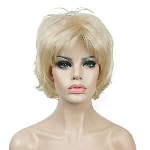 For Women Synthetic Short Style The Best Selling Straight Pixie Cut Wigs Hair With Blonde Bangs Wig Heat Resistant Fiber