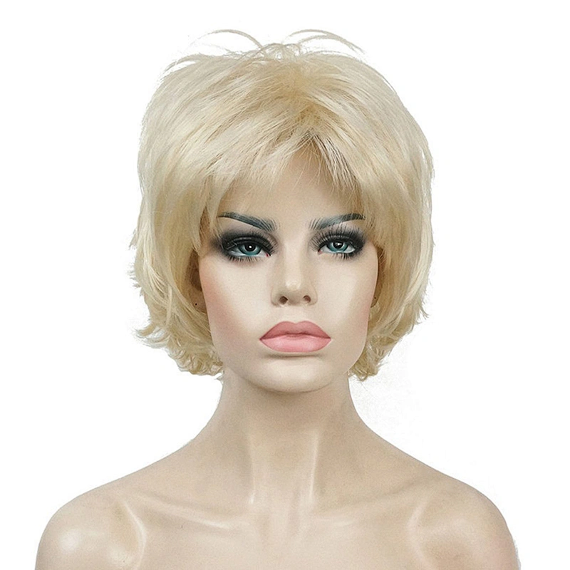 For Women Synthetic Short Style The Best Selling Straight Pixie Cut Wigs Hair With Blonde Bangs Wig Heat Resistant Fiber