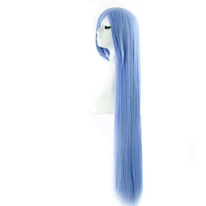 Longzhao Hot Selling Wholesale Long Silky Straight Ombre Blue Color Wigs Cosplay Heat Resistant Synthetic Wigs For Black Women