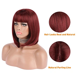 Longzhao Wholesale High Quality Cheap Colorful Heat Resistant  BOB Wigs synthetic hair short synthetic wigs for black women