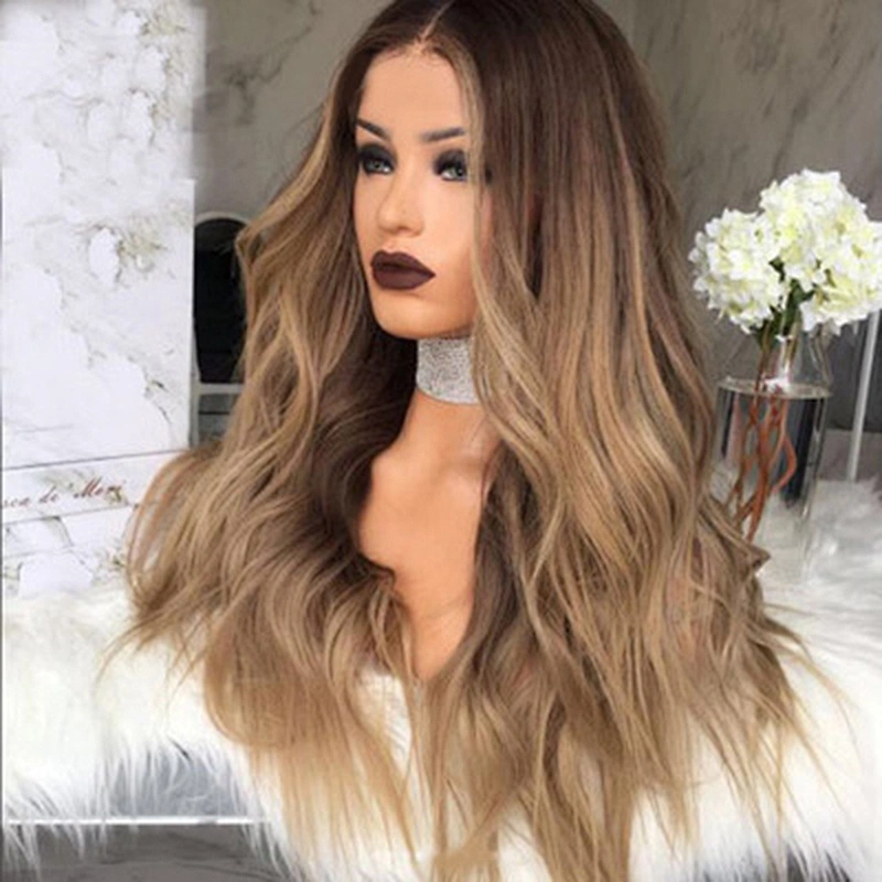 Longzhao Top quality brown water wave long synthetic wigs heat resistance synthetic wigs for women