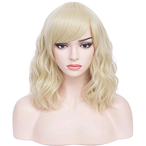 Cheapest Wholesale Vendor Afro Kinky Curly 613 Blonde Short Bob Wig With Bangs For Black Women Synthetic Hair Wigs