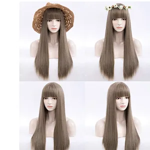 Long Straight Ombre Blonde Hair Synthetic Wigs For Black Women Cosplay Wig