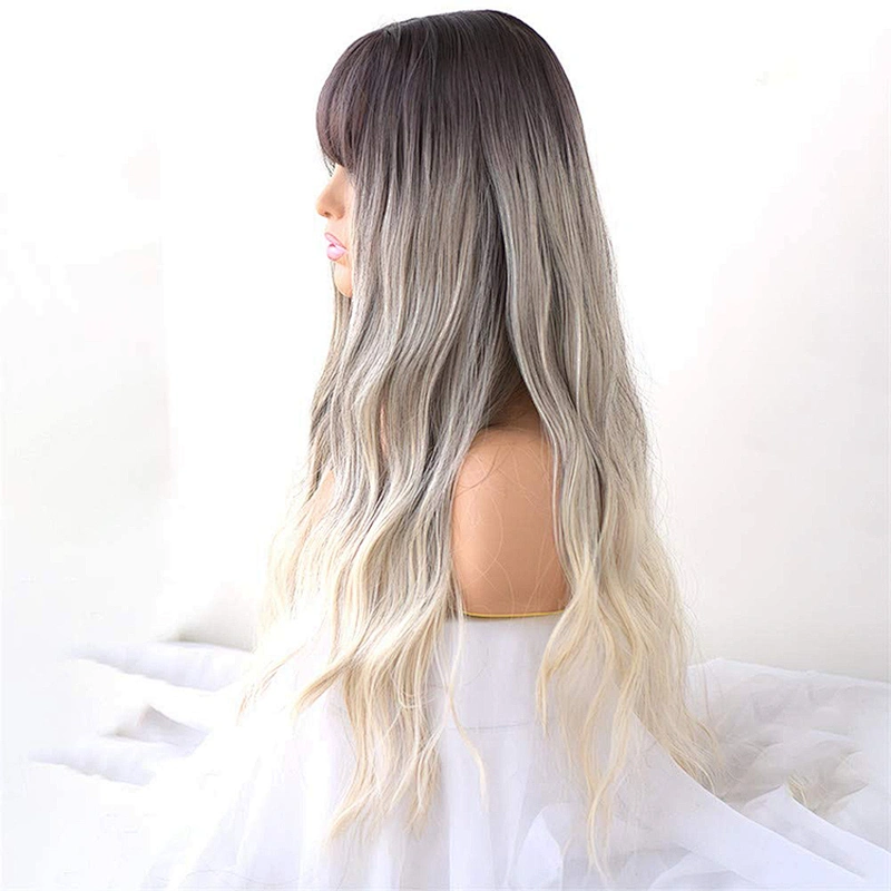 Longzhao Wholesale Cosplay Ombre Blonde Hair Wigs For Black Women Long Curly Synthetic Wigs