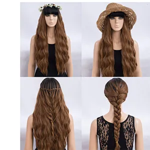 Longzhao New Style Ombre Brown To Blonde Synthetic Wigs Long Wavy Hair Wigs For Black Women Heat Resistant Fiber