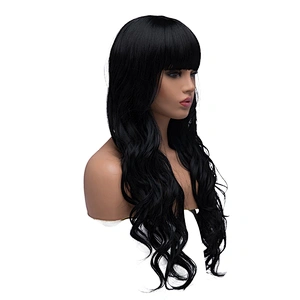 Synthetic Black Wigs Body Wave Hair Long Curly Hair Wigs For Black Women Heat Resistant Fiber hair wigs for black men