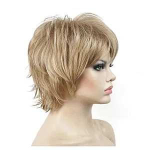 Longzhao Afro Kinky Curly Short Wigs Brown color Heat Resistant Synthetic Fiber Short Afro Curly Wigs for Black Women
