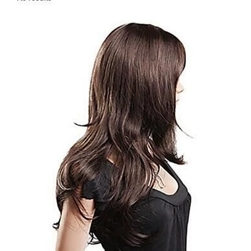 Longzhao hair wholesale silk synthetic brown long hair wig and nature wave for women